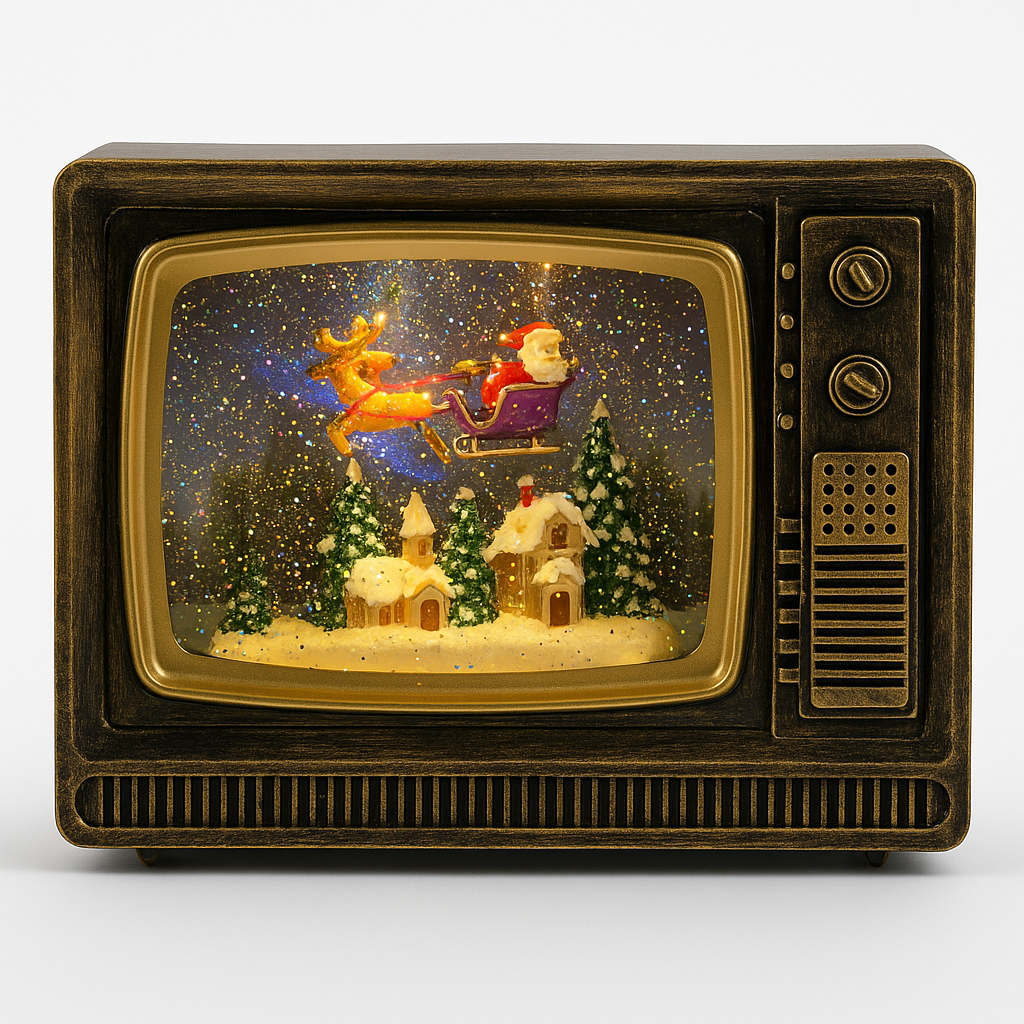 📺 Novogodišnji Retro TV – Svetleća Snežna Scena