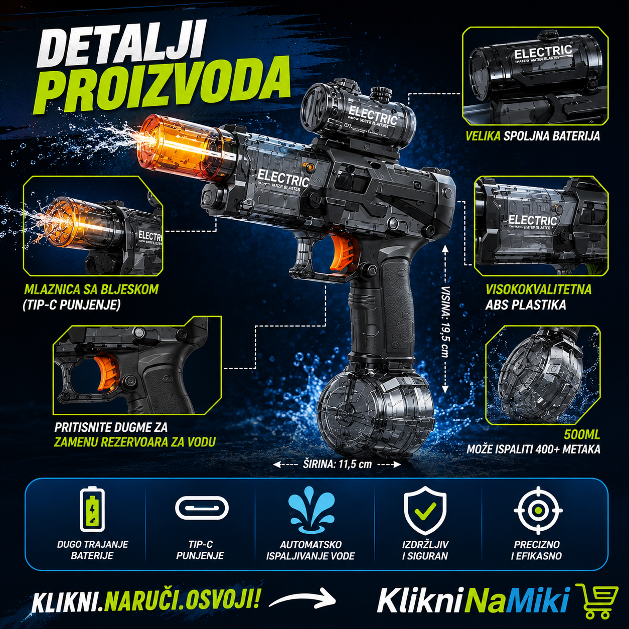 Električni Pištolj na vodu