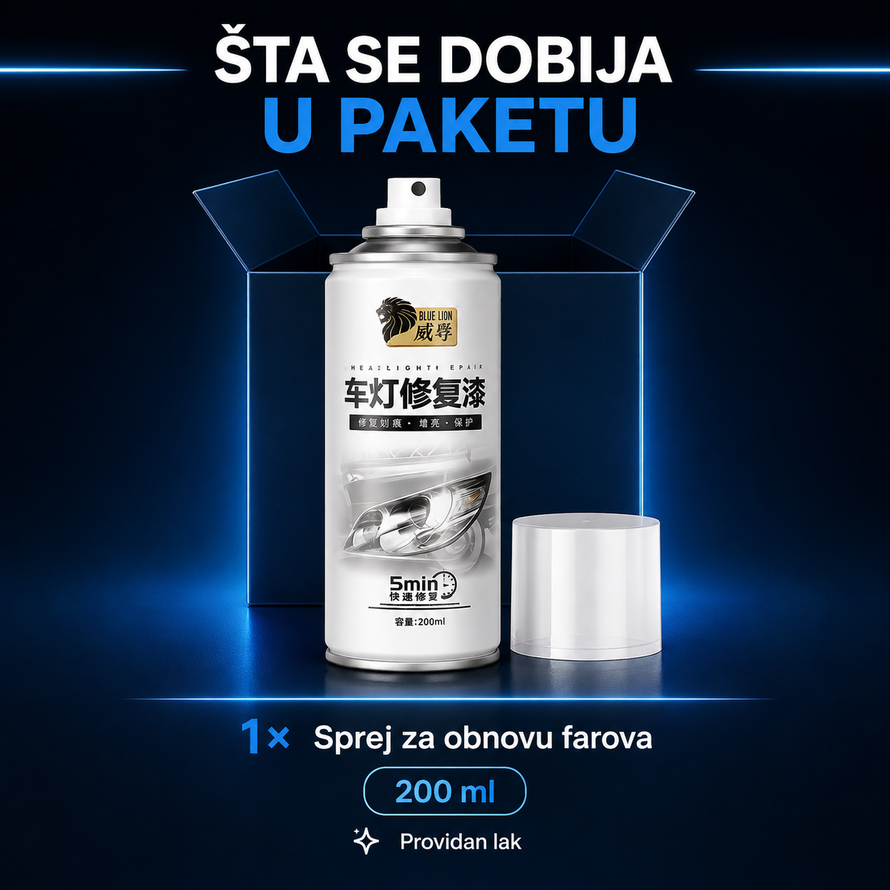 Sprej za poliranje farova