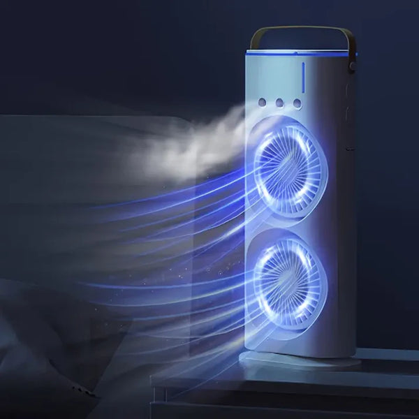 Bežični pokretni dupli ventilator sa funkcijom Vodenog Hlađenja