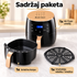 AirFryer Friteza 6L poklon papiri za pečenje  50kom