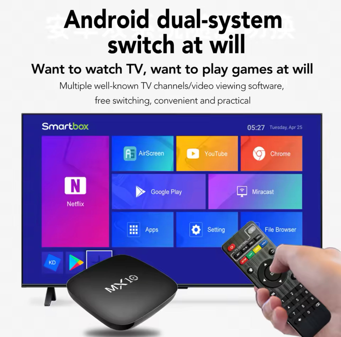 MX10 Android TV Box – smart tv tranformator