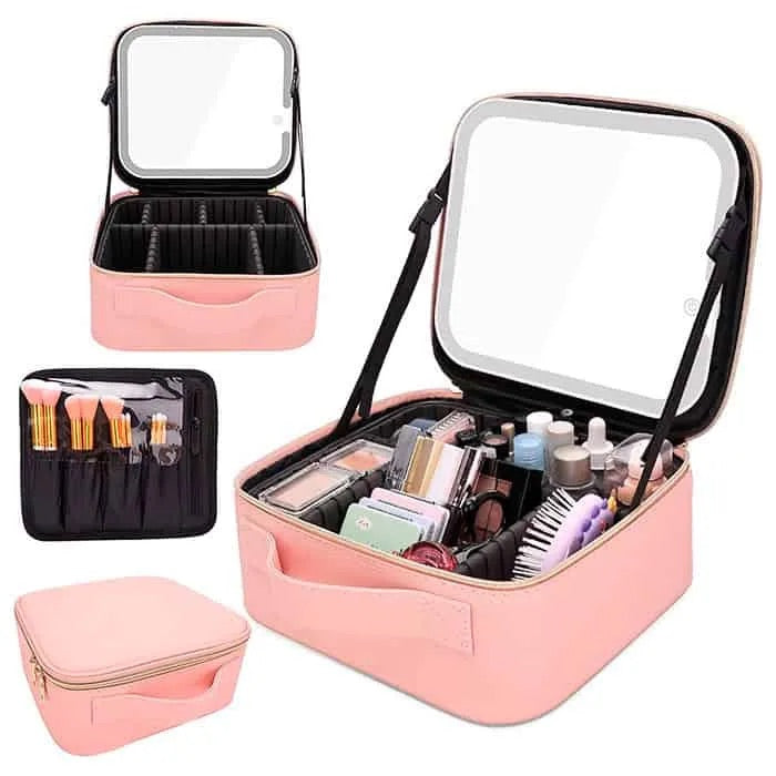 MAKEUP TORBA ZA ŠMINKANJE SA LED PRENOSIVIM OGLEDALOM