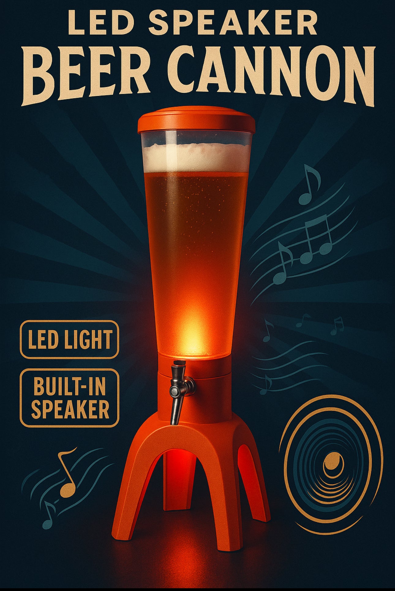 🍺❄️ TOČILICA ZA PIVO 3L🍺❄️  LED svetlom i  bluetooth zvucnikom