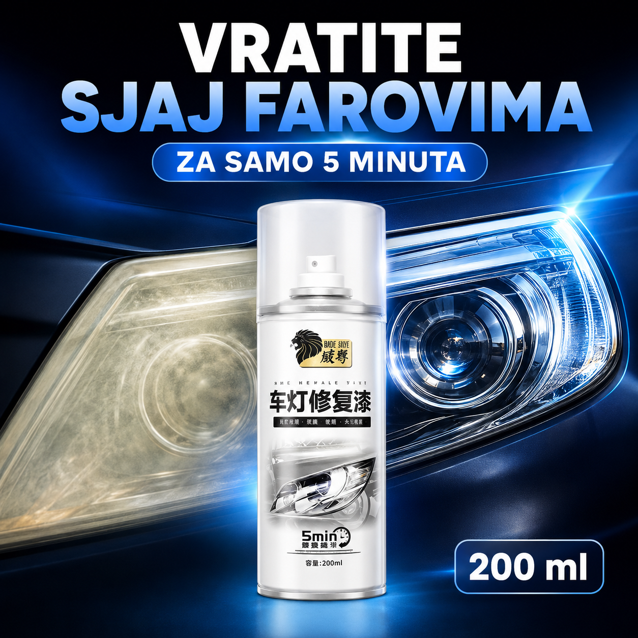 Sprej za poliranje farova