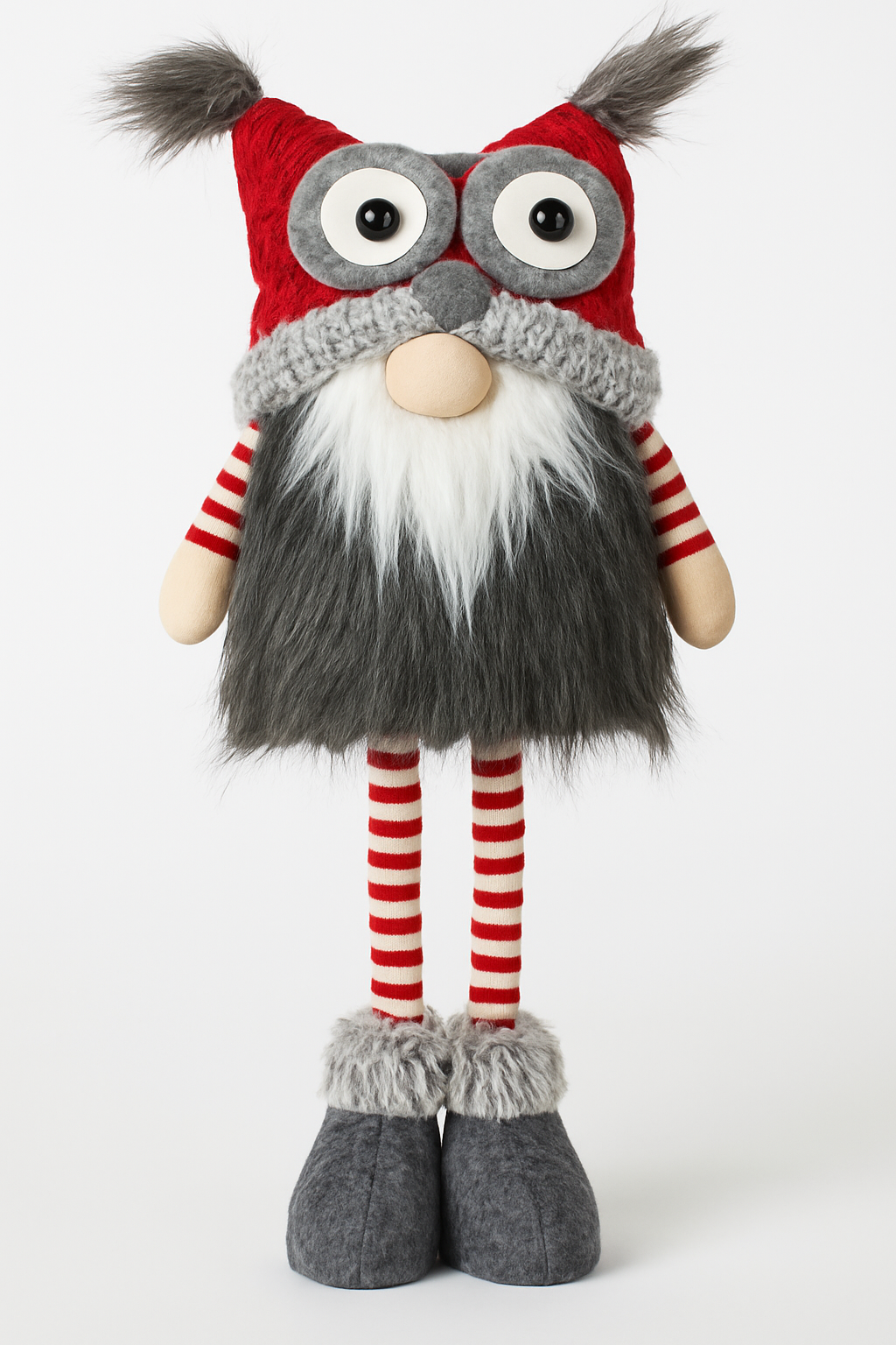 🎅 Novogodišnji Plišan Gnom sa Velikim Očima – Dekorativna Figura