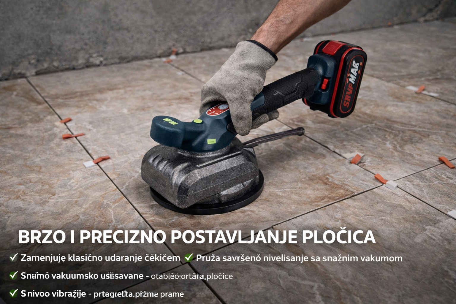 Vibracioni vakumski pistolj za plocice