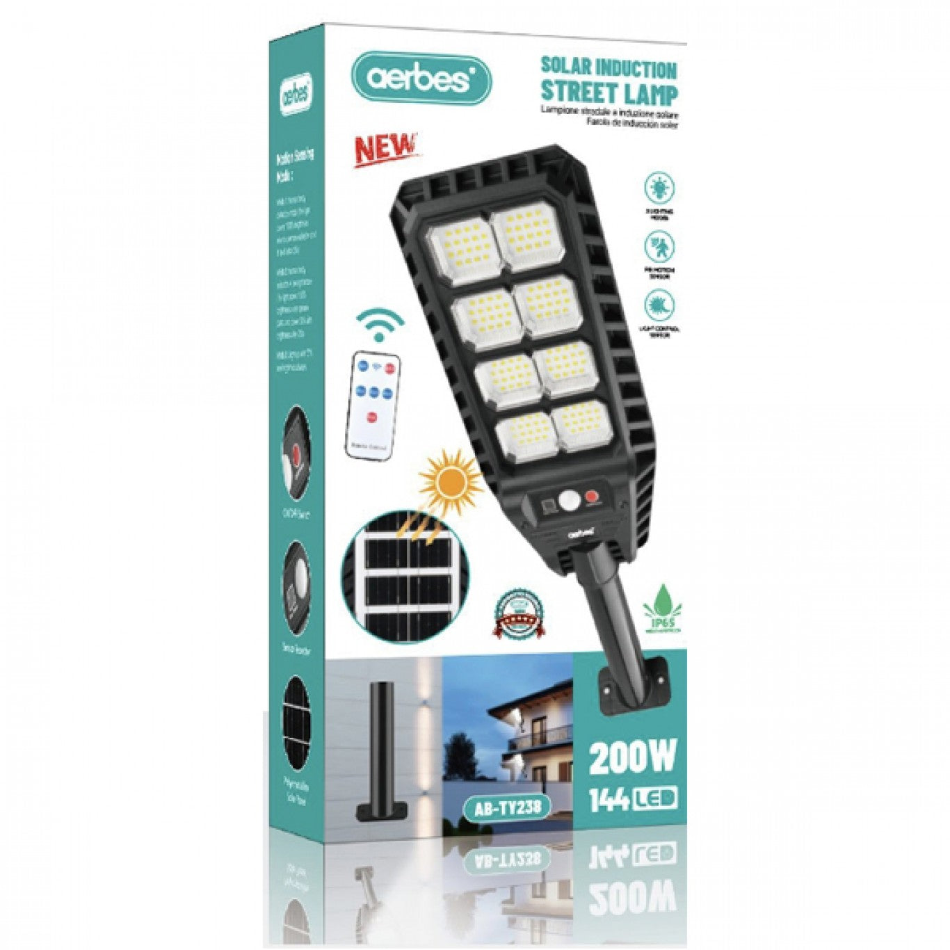 LED Solarni Zidni Reflektor 200W sa Senzorom Pokreta i Daljinskim Upravljanjem